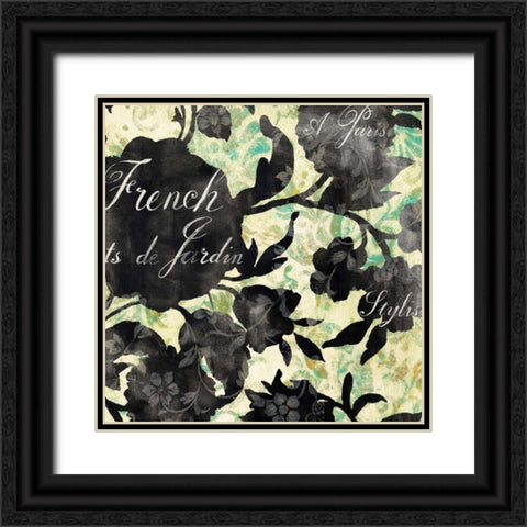 Paris Bloom I Black Ornate Wood Framed Art Print with Double Matting by Nai, Danhui