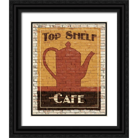 Top Shelf Cafe Black Ornate Wood Framed Art Print with Double Matting by Tillmon, Avery