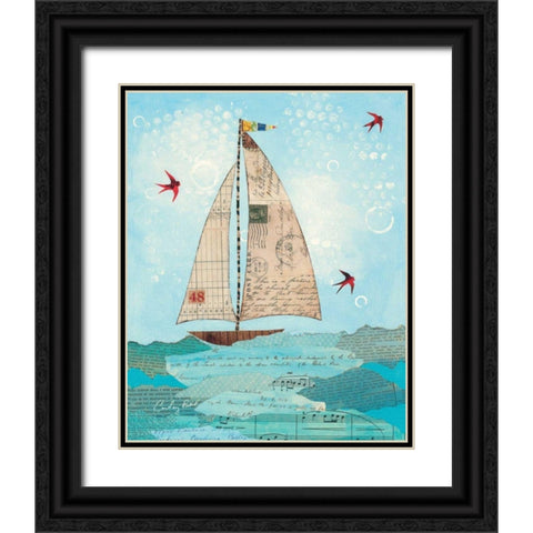 Coastal Notes I Black Ornate Wood Framed Art Print with Double Matting by Prahl, Courtney