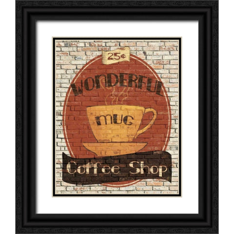 Wonderful Coffee Shop Black Ornate Wood Framed Art Print with Double Matting by Tillmon, Avery