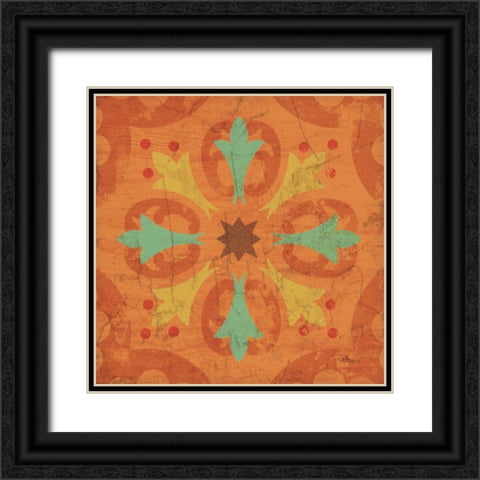 From India Square IV Black Ornate Wood Framed Art Print with Double Matting by Pela Studio