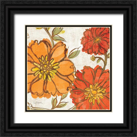Tangerine Square I Black Ornate Wood Framed Art Print with Double Matting by Schlabach, Sue