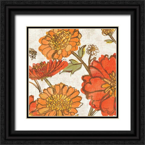 Tangerine Square II Black Ornate Wood Framed Art Print with Double Matting by Schlabach, Sue
