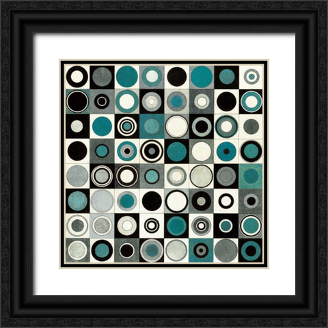 Carnaby Street Blue Black Ornate Wood Framed Art Print with Double Matting by Wild Apple Portfolio