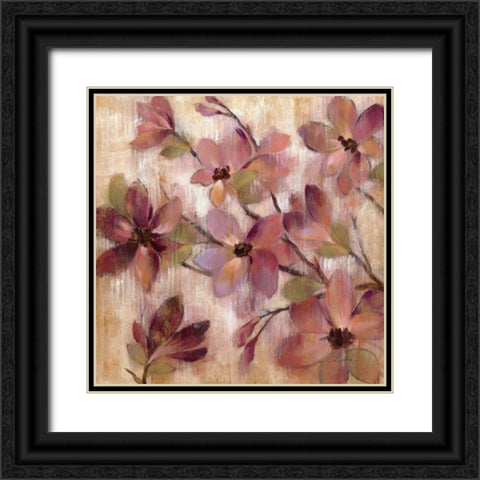 Magenta Branch I Black Ornate Wood Framed Art Print with Double Matting by Vassileva, Silvia
