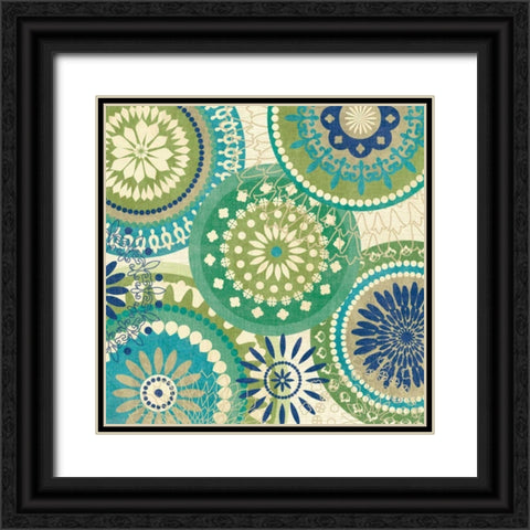 Floral Mix II Black Ornate Wood Framed Art Print with Double Matting by Charron, Veronique