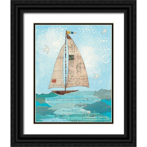 Coastal Notes I Black Ornate Wood Framed Art Print with Double Matting by Prahl, Courtney