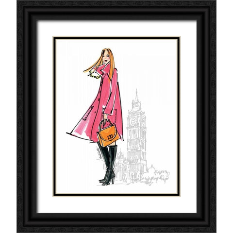 Colorful Fashion I - London Black Ornate Wood Framed Art Print with Double Matting by Tavoletti, Anne