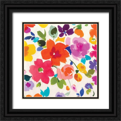 Bright Florals II Black Ornate Wood Framed Art Print with Double Matting by Wild Apple Portfolio