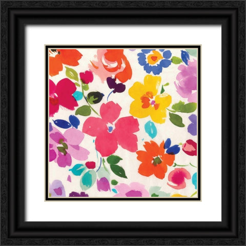 Bright Florals III Black Ornate Wood Framed Art Print with Double Matting by Wild Apple Portfolio