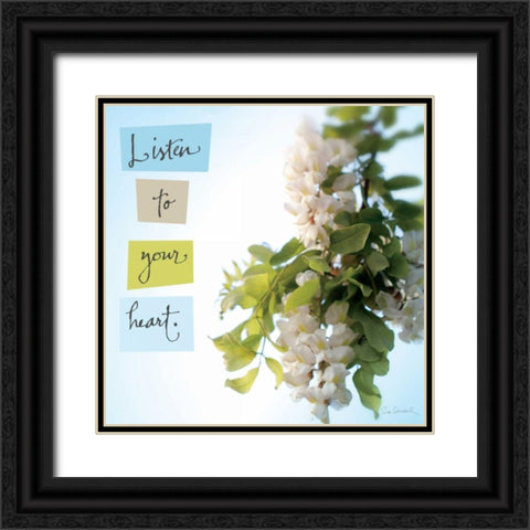 Listen to Your Heart Black Ornate Wood Framed Art Print with Double Matting by Schlabach, Sue