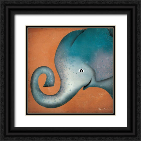 Elephant WOW Black Ornate Wood Framed Art Print with Double Matting by Fowler, Ryan