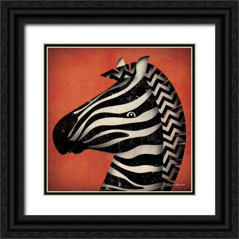 Zebra WOW Black Ornate Wood Framed Art Print with Double Matting by Fowler, Ryan