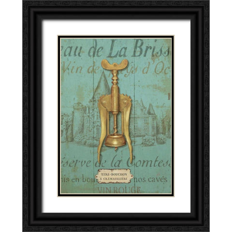 Antique Corkscrew III Blue Black Ornate Wood Framed Art Print with Double Matting by Brissonnet, Daphne