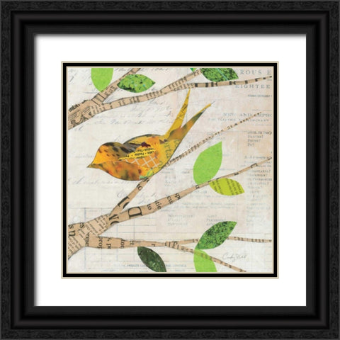 Birds in Spring  II Square Black Ornate Wood Framed Art Print with Double Matting by Prahl, Courtney