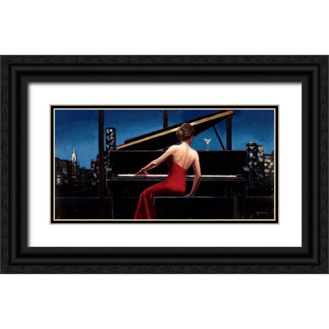 Lady in Red Black Ornate Wood Framed Art Print with Double Matting by Fabiano, Marco