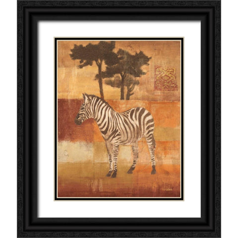 Animals on Safari II Black Ornate Wood Framed Art Print with Double Matting by Hristova, Albena