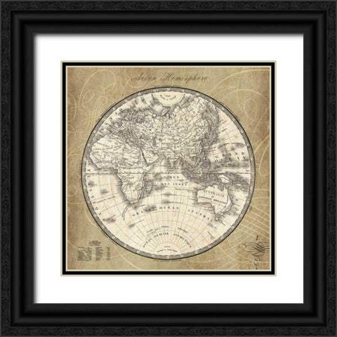 French World Map II Black Ornate Wood Framed Art Print with Double Matting by Schlabach, Sue