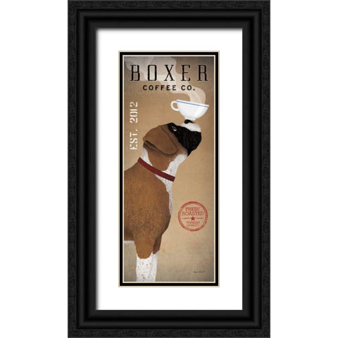 Boxer Coffee Co. v Black Ornate Wood Framed Art Print with Double Matting by Fowler, Ryan