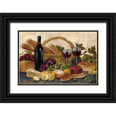 Tuscan Evening Wine Crop Black Ornate Wood Framed Art Print with Double Matting by Vassileva, Silvia