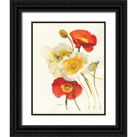 Red and White Icelands II Black Ornate Wood Framed Art Print with Double Matting by Novak, Shirley