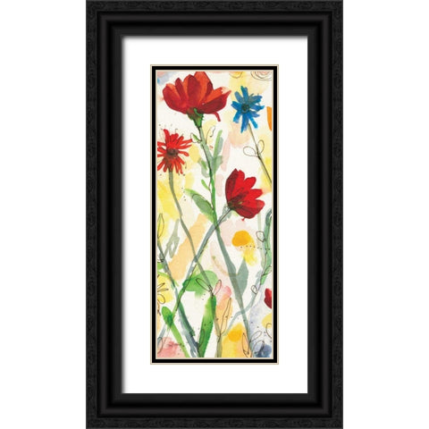 Sarahs Garden Panel II Black Ornate Wood Framed Art Print with Double Matting by Warrick, Cheryl