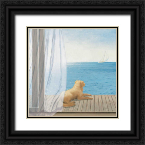 Blue Breeze II Black Ornate Wood Framed Art Print with Double Matting by Wiens, James