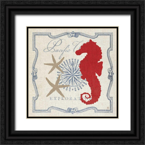 Pacific Seahorse Black Ornate Wood Framed Art Print with Double Matting by Mousseau, Studio