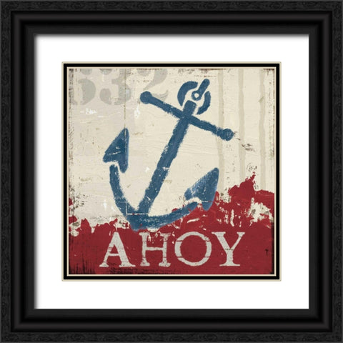 Nautical IV Red Black Ornate Wood Framed Art Print with Double Matting by Wellington Studio