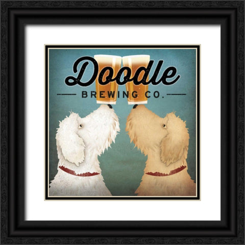 Doodle Beer Double Black Ornate Wood Framed Art Print with Double Matting by Fowler, Ryan