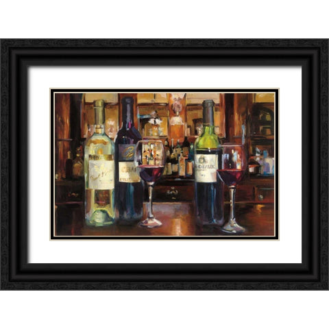 Reflection of Wine Black Ornate Wood Framed Art Print with Double Matting by Hageman, Marilyn