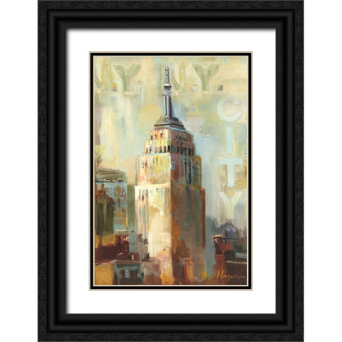 The Empire State Building Black Ornate Wood Framed Art Print with Double Matting by Hageman, Marilyn