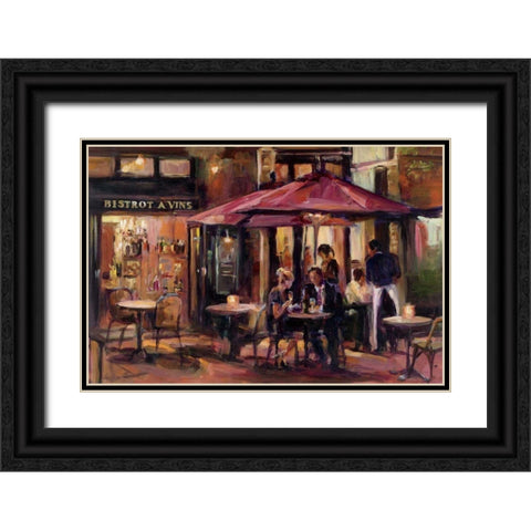 Bistrot A Vins Black Ornate Wood Framed Art Print with Double Matting by Hageman, Marilyn