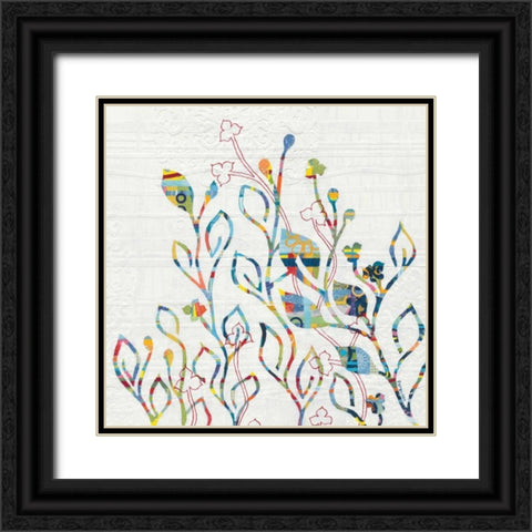 Rainbow Vines with Flowers Black Ornate Wood Framed Art Print with Double Matting by Ferguson, Kathy