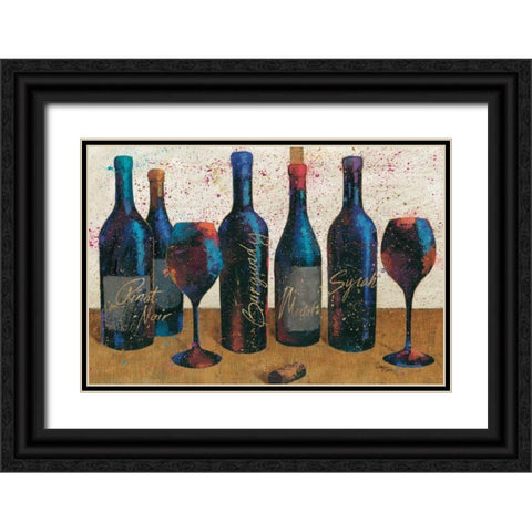 Wine Splash Light I Black Ornate Wood Framed Art Print with Double Matting by Wellington Studio