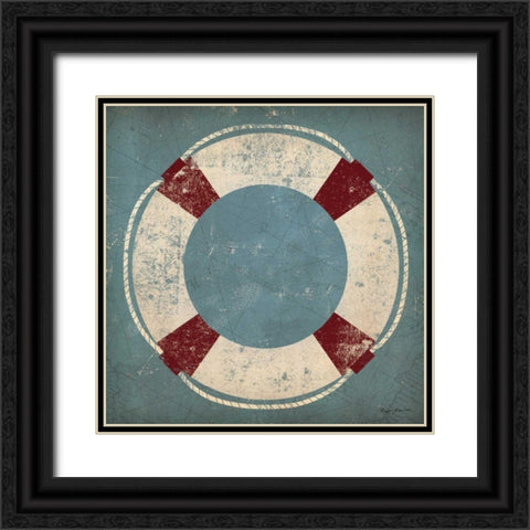 Nautical Buoy Blue Black Ornate Wood Framed Art Print with Double Matting by Fowler, Ryan