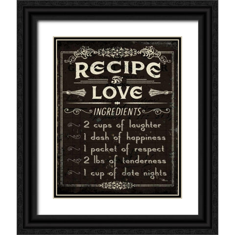 Life Recipes I Black Ornate Wood Framed Art Print with Double Matting by Pela Studio