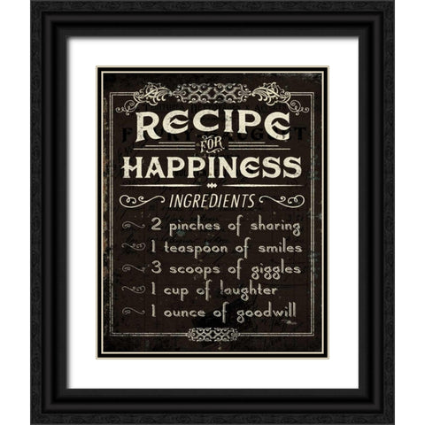 Life Recipes IV Black Ornate Wood Framed Art Print with Double Matting by Pela Studio