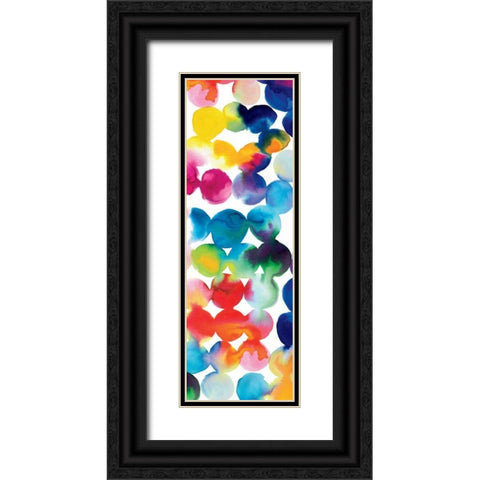 Bright Circles III Black Ornate Wood Framed Art Print with Double Matting by Wild Apple Portfolio