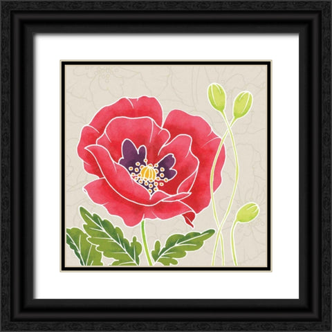 Sunshine Poppies IV Black Ornate Wood Framed Art Print with Double Matting by DeNeige, Elyse