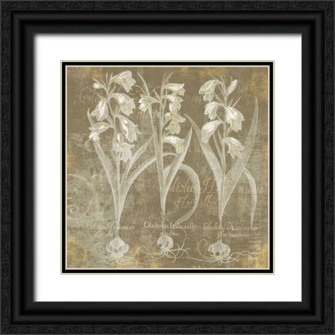 Flower Lines I Black Ornate Wood Framed Art Print with Double Matting by Schlabach, Sue