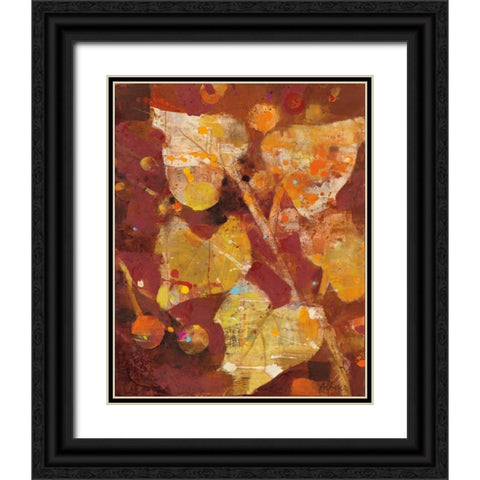 Heart Shaped Leaves I Black Ornate Wood Framed Art Print with Double Matting by Hristova, Albena