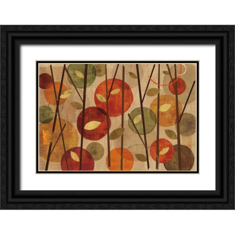 Modern Forest Circles Spice Black Ornate Wood Framed Art Print with Double Matting by Charron, Veronique