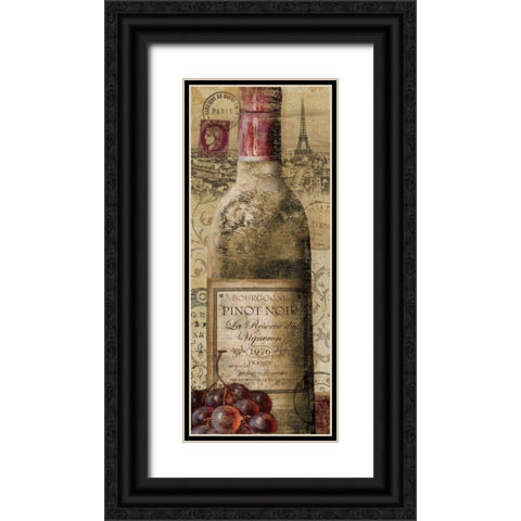 European Wines II Black Ornate Wood Framed Art Print with Double Matting by Charron, Veronique