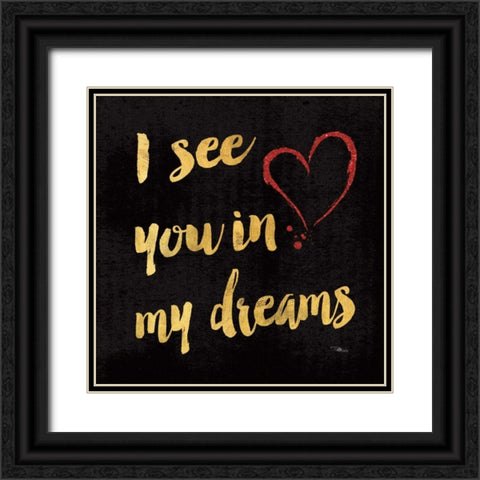 Goodnight I Dark Black Ornate Wood Framed Art Print with Double Matting by Pela Studio