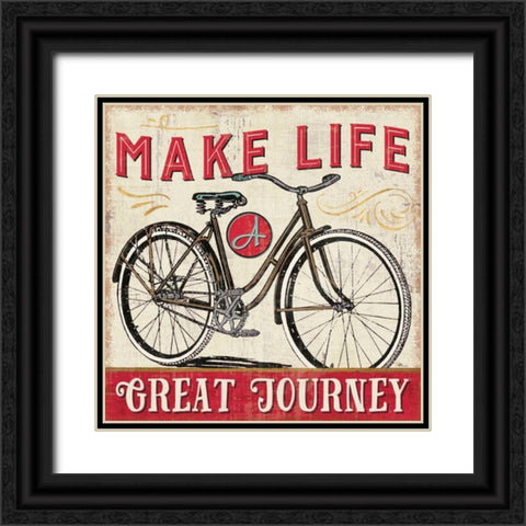 A Great Journey IV-1 Black Ornate Wood Framed Art Print with Double Matting by Pela Studio