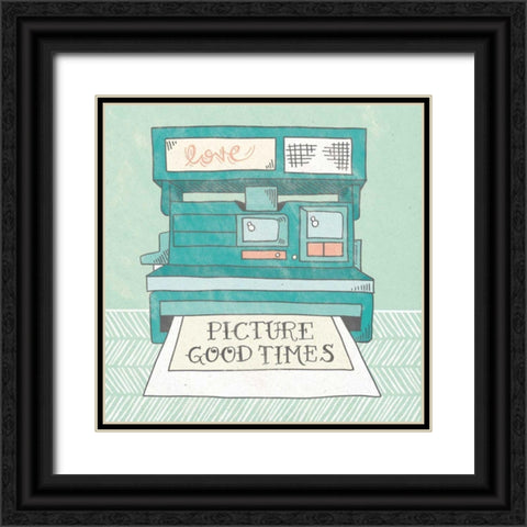 Retro Polaroid Gray Black Ornate Wood Framed Art Print with Double Matting by Urban, Mary