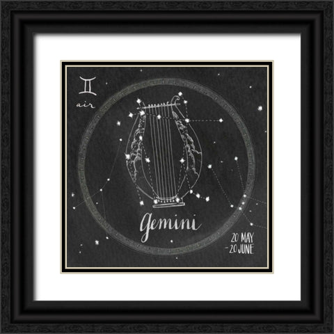 Night Sky Gemini Black Ornate Wood Framed Art Print with Double Matting by Miller, Sara Zieve