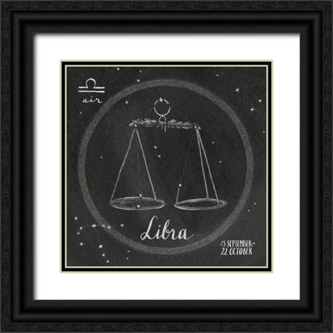 Night Sky Libra Black Ornate Wood Framed Art Print with Double Matting by Miller, Sara Zieve
