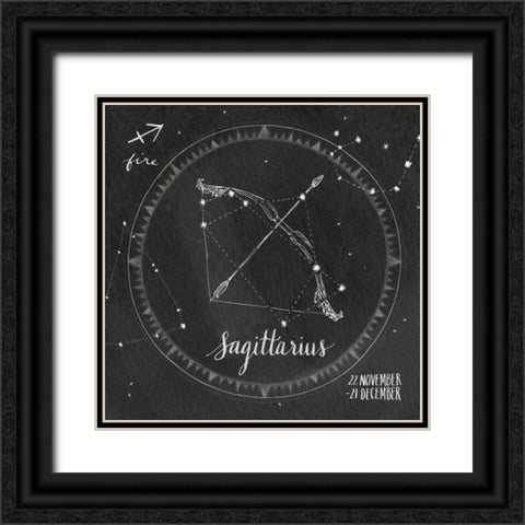 Night Sky Sagittarius Black Ornate Wood Framed Art Print with Double Matting by Miller, Sara Zieve